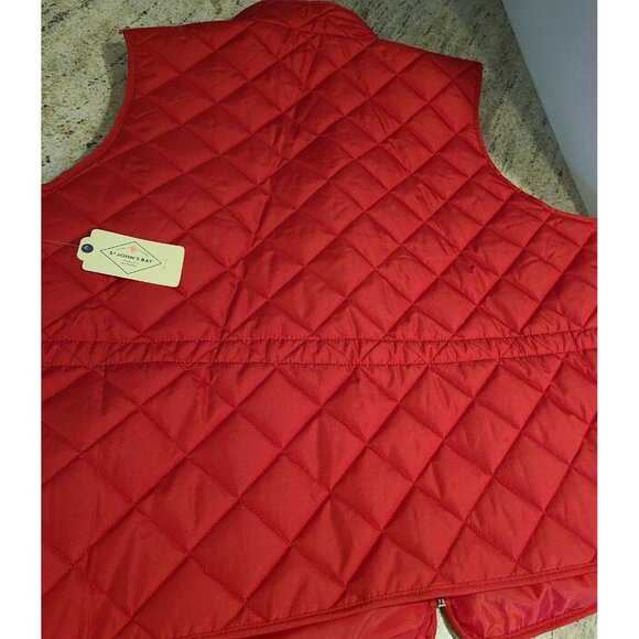 New! St. John’s Bay Womens Plus Size 2X Quilted Puffer Vest Full Zip Pocket Red - Picture 11 of 12